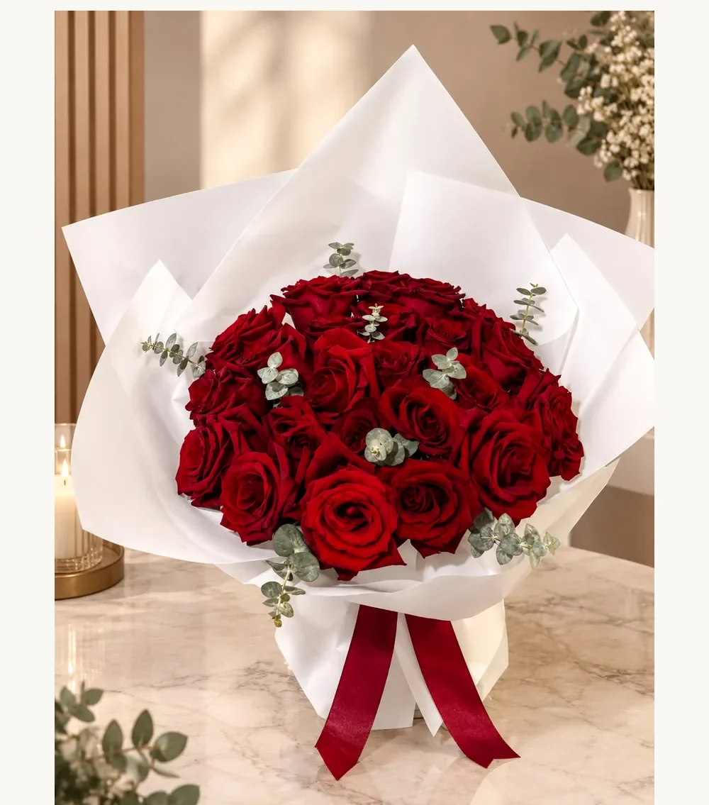 Bouquet Clásico de Rosas Rojas — arreglo floral MontGuer
