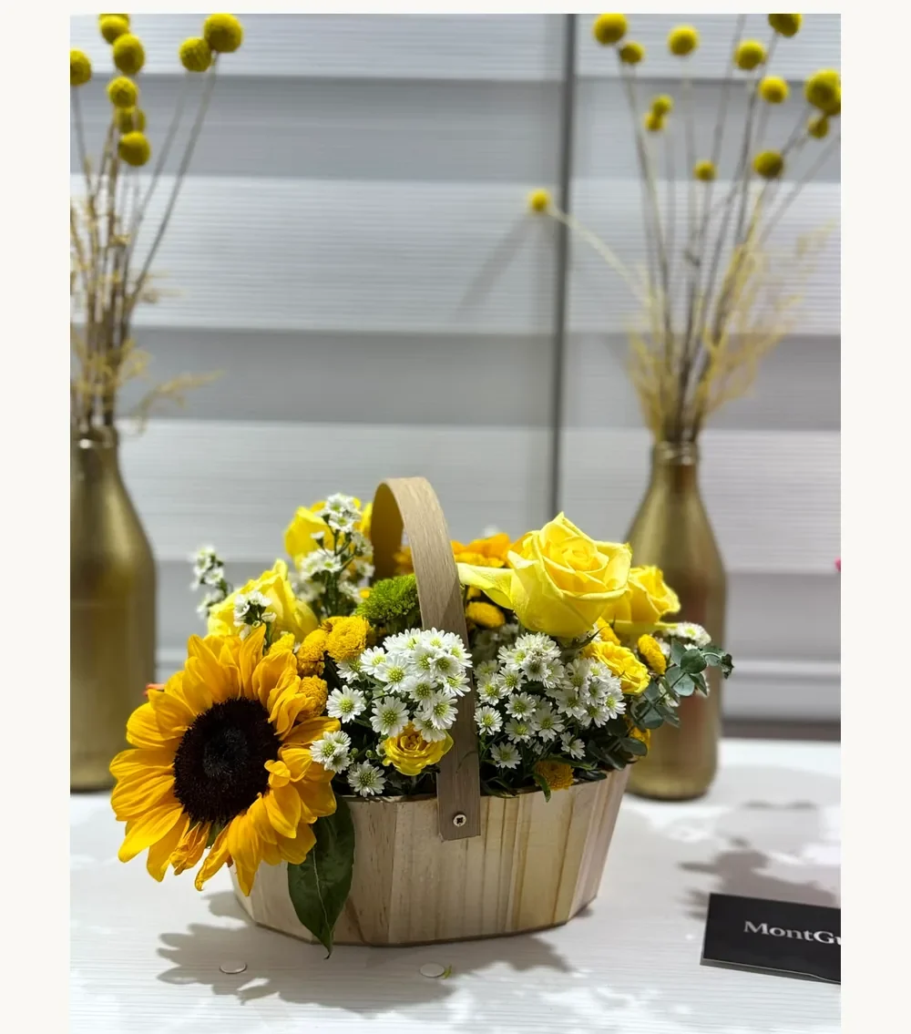 Canasta de Girasoles — arreglo floral MontGuer