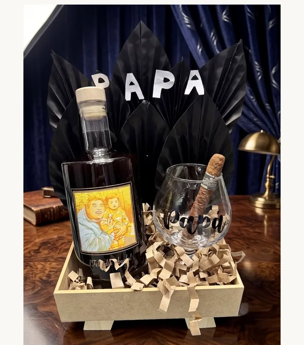 Canasta Papá Black — arreglo floral MontGuer