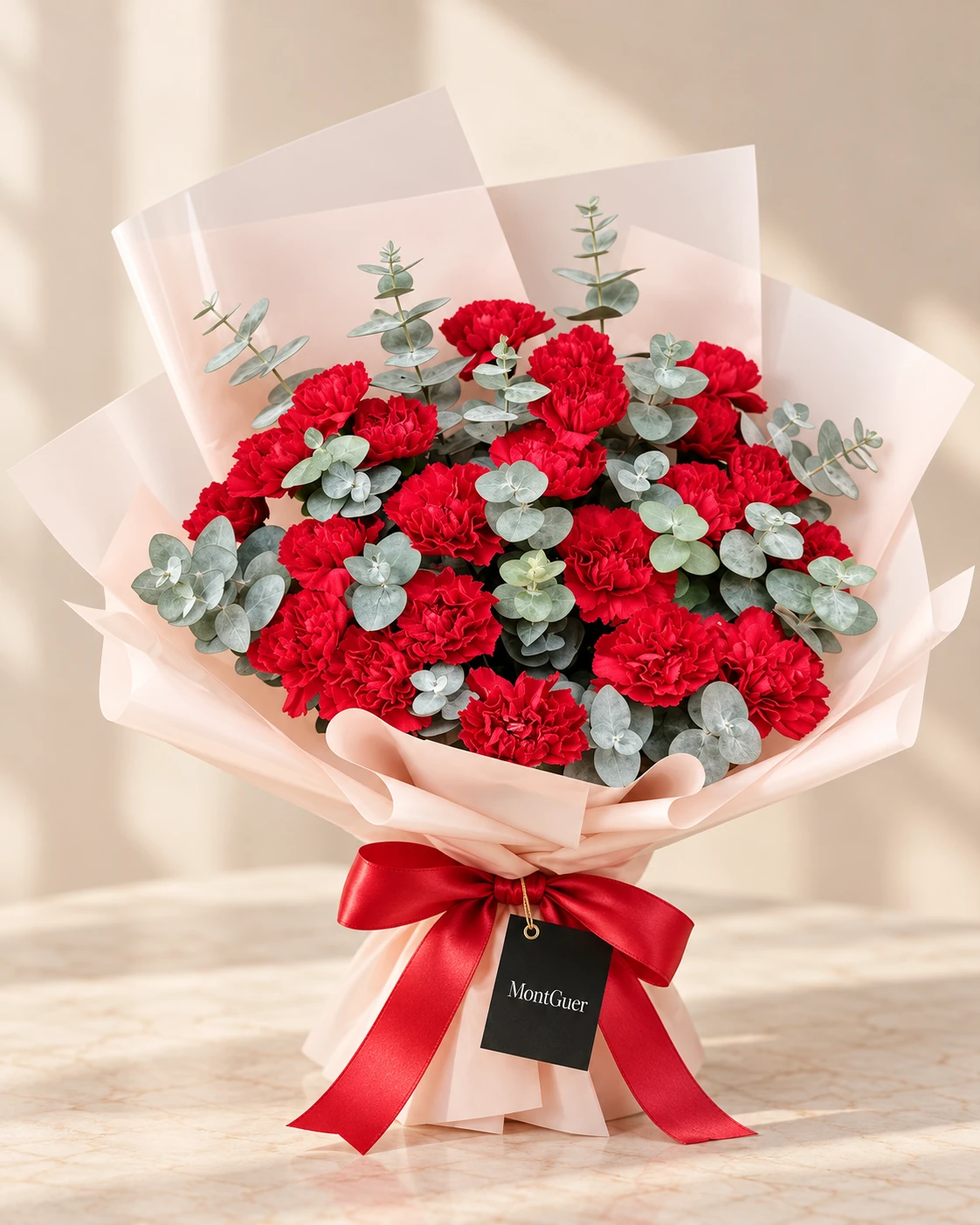 Bouquet de Claveles Rojos — arreglo floral MontGuer